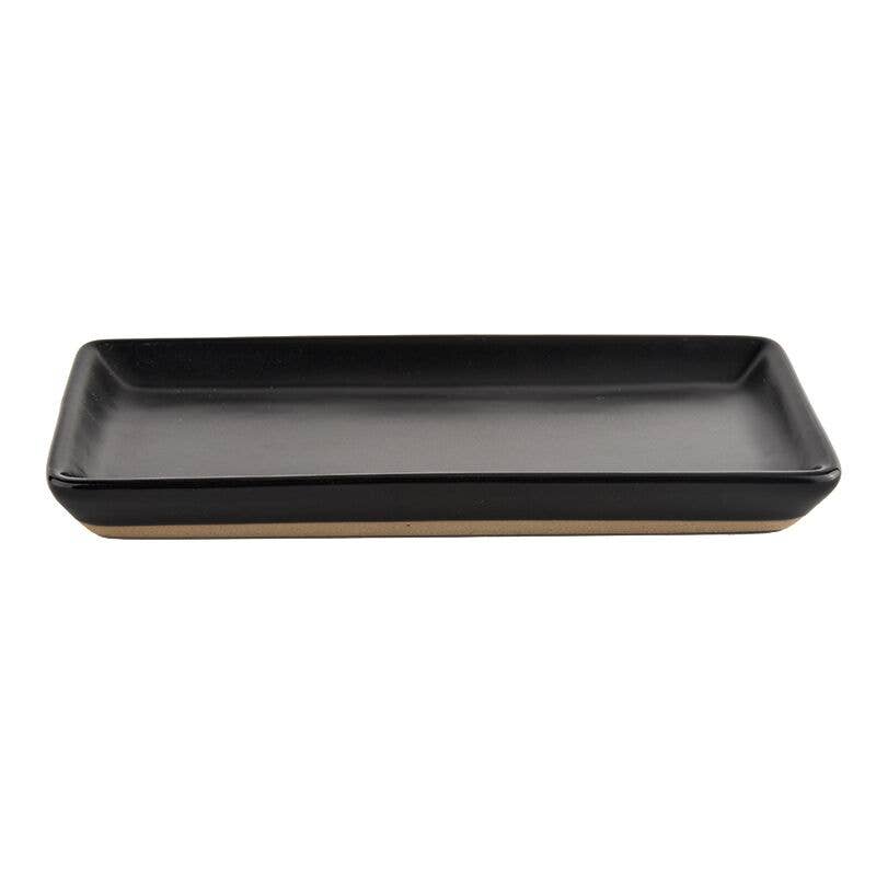 Black Stoneware Tray - Home Decor & Gifts