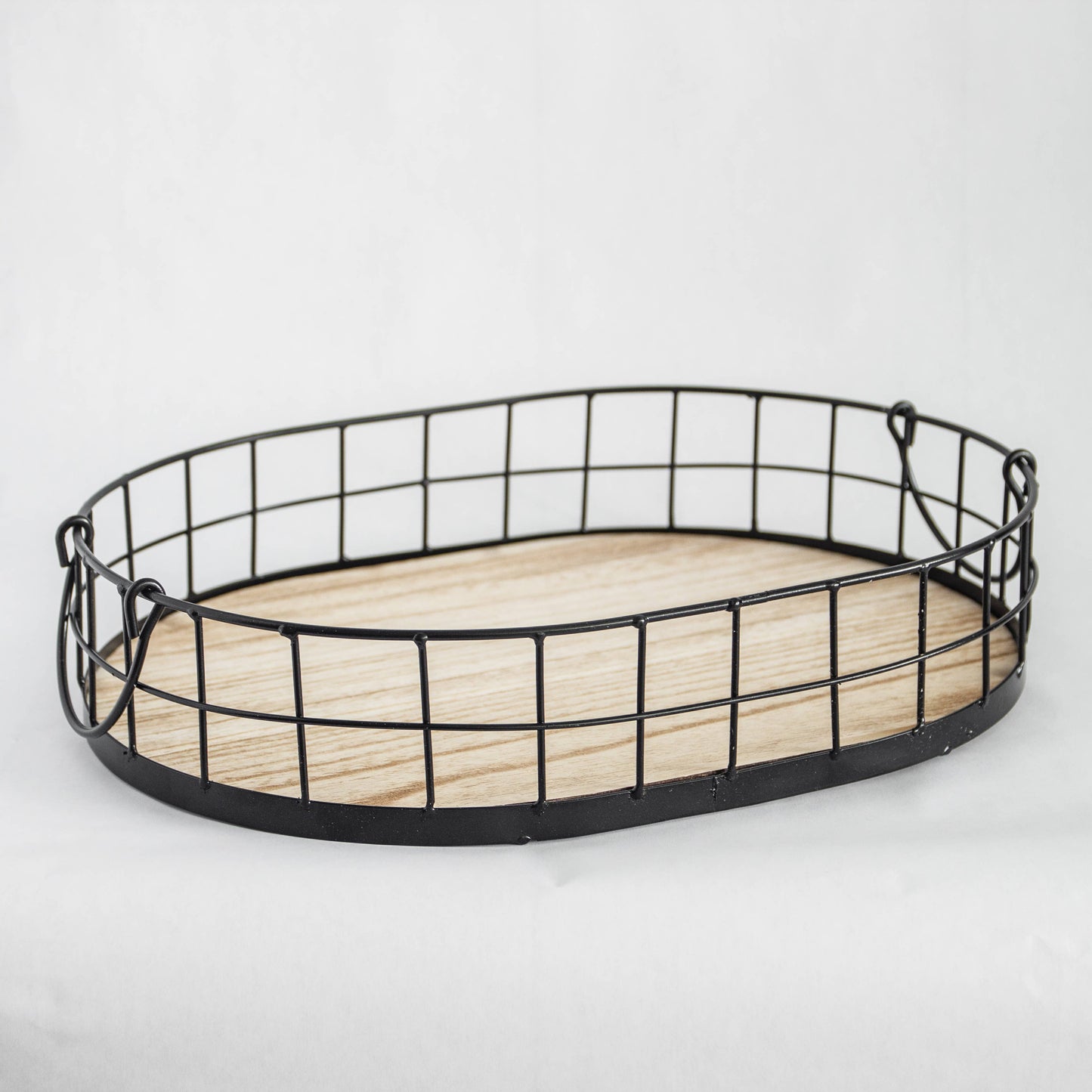 449 - Wooden Iron Tray: Medium / Black