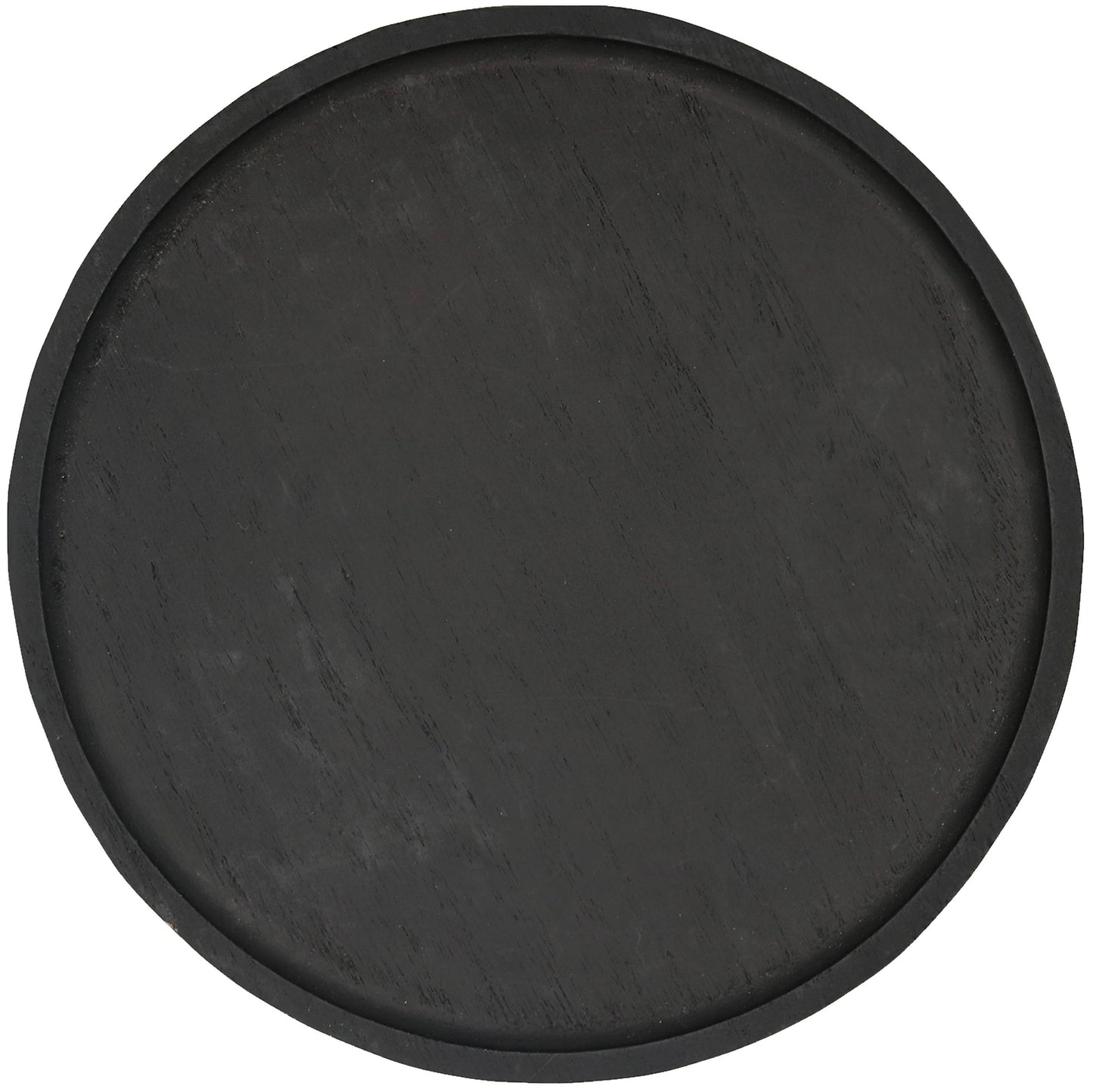 Large Black Round Wood Tray - Home Decor & Gifts