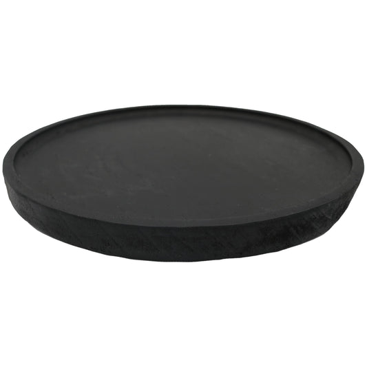 Large Black Round Wood Tray - Home Decor & Gifts