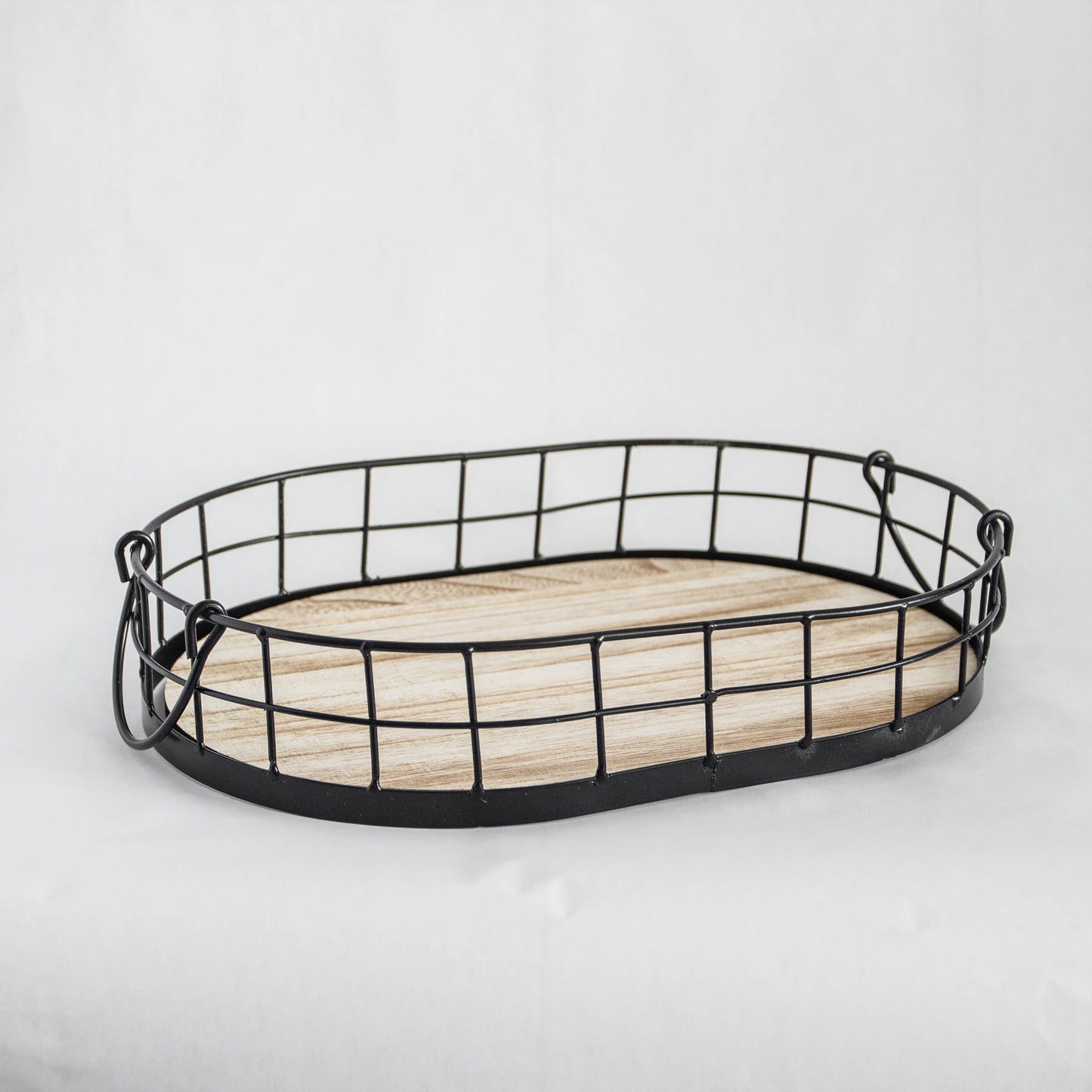 449 - Wooden Iron Tray: Medium / Black