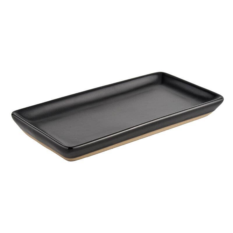 Black Stoneware Tray - Home Decor & Gifts